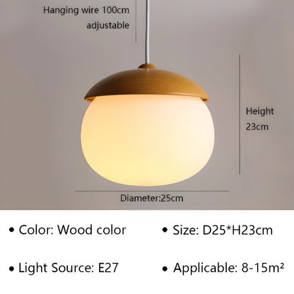 Delia - Modern Scandinavian Wooden Round Hanging Pendant Ceiling Light