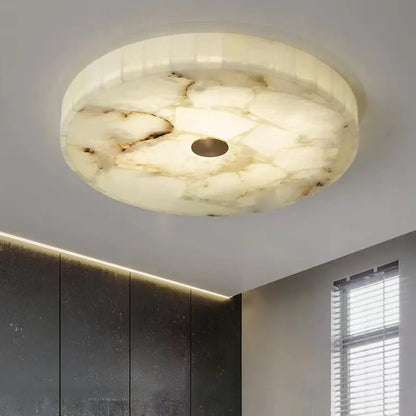 Romede - White Spanish Marble Round Ceiling Light