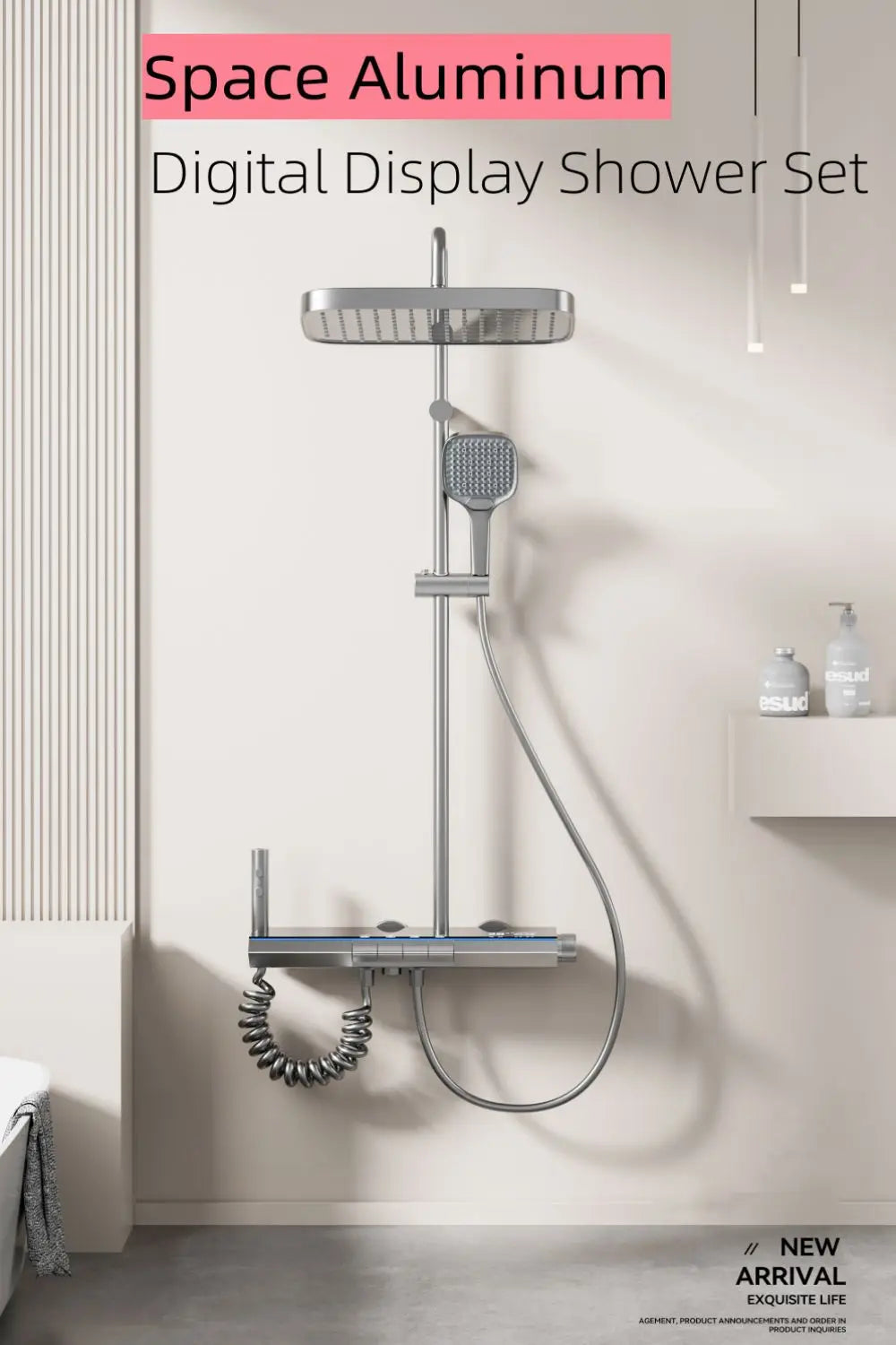 Atkins - Digital Display Thermostatic Shower Set With Ambient Light