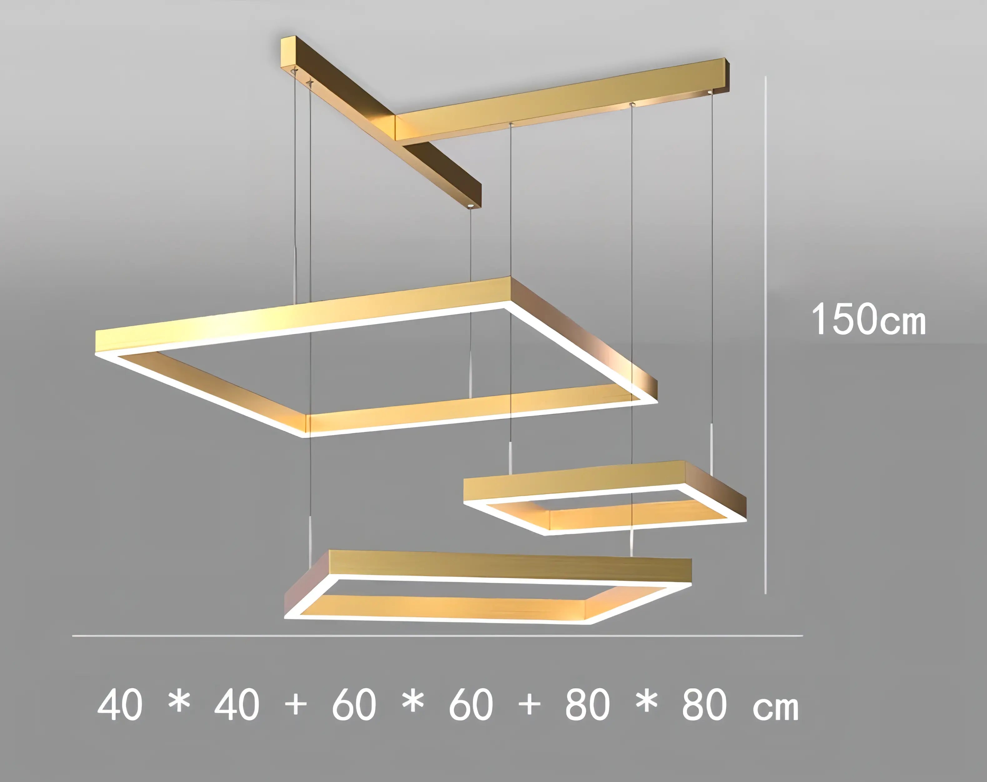 Brodie - Modern Minimalist Dimmable Hanging Square LED Ceiling Light Chandelier