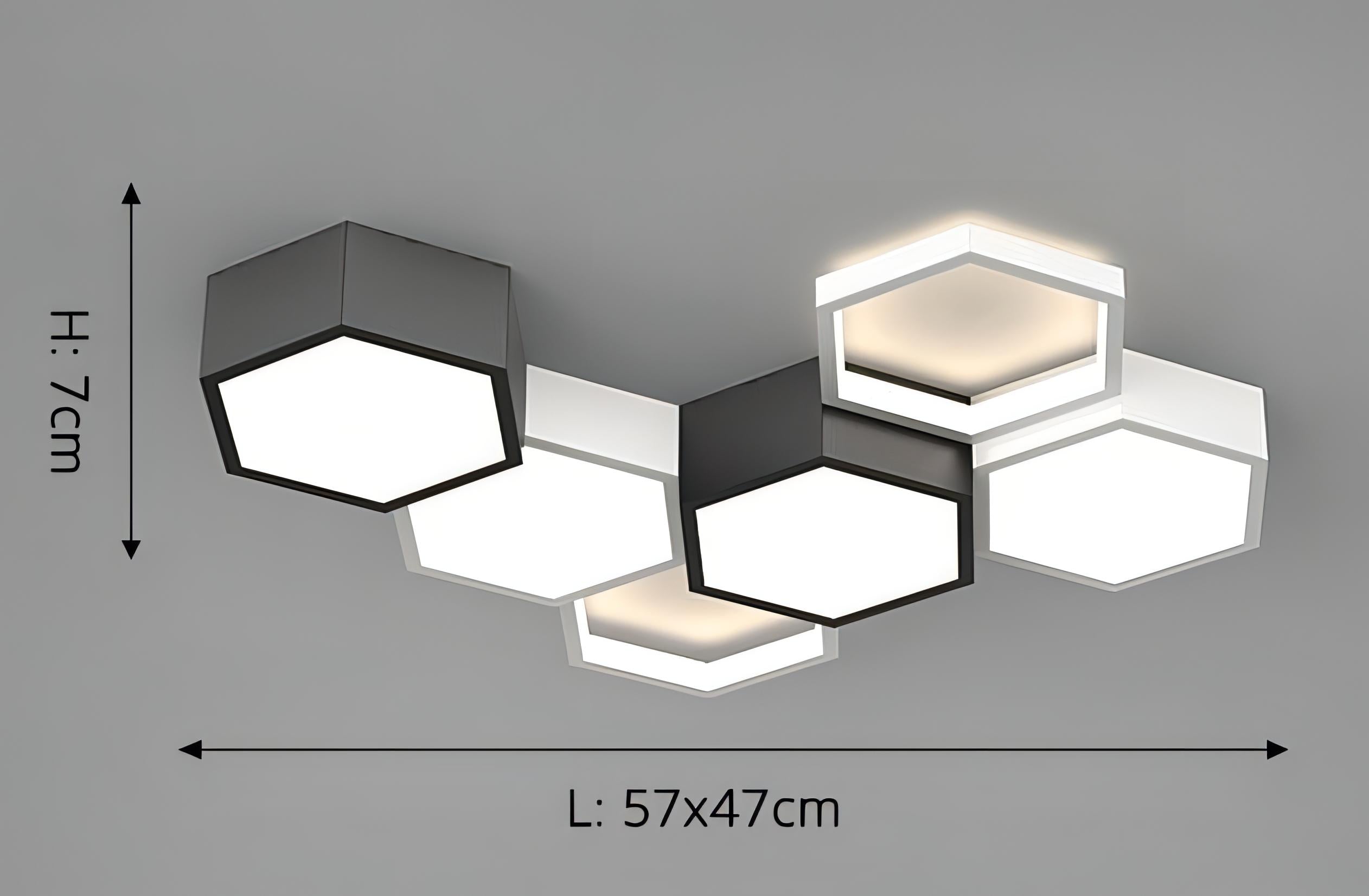 Ignacio - Minimalist Honeycomb Black & White Combination Ceiling Light