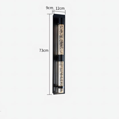 Owyn - Crystal Bubble Black Modern Outdoor Wall Light Bar