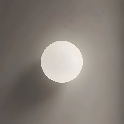 Aditya - Modern White Milk Glass Shade Circular Wall Light