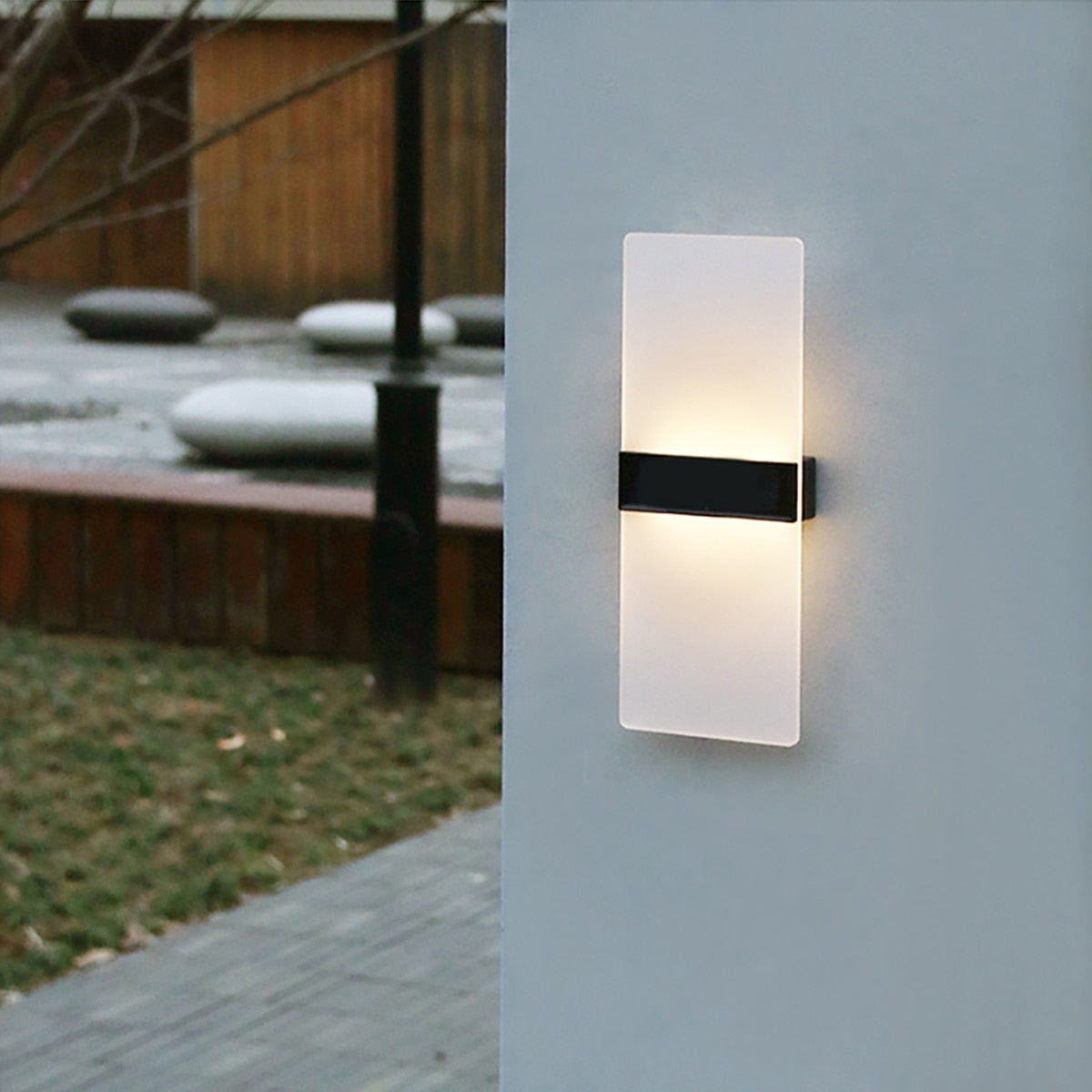 Kacela - Solar Outdoor Modern Milk Shade Wall Light Up/Down