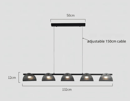 Sofie - Modern Grey Patterned Glass Ceiling Chandelier