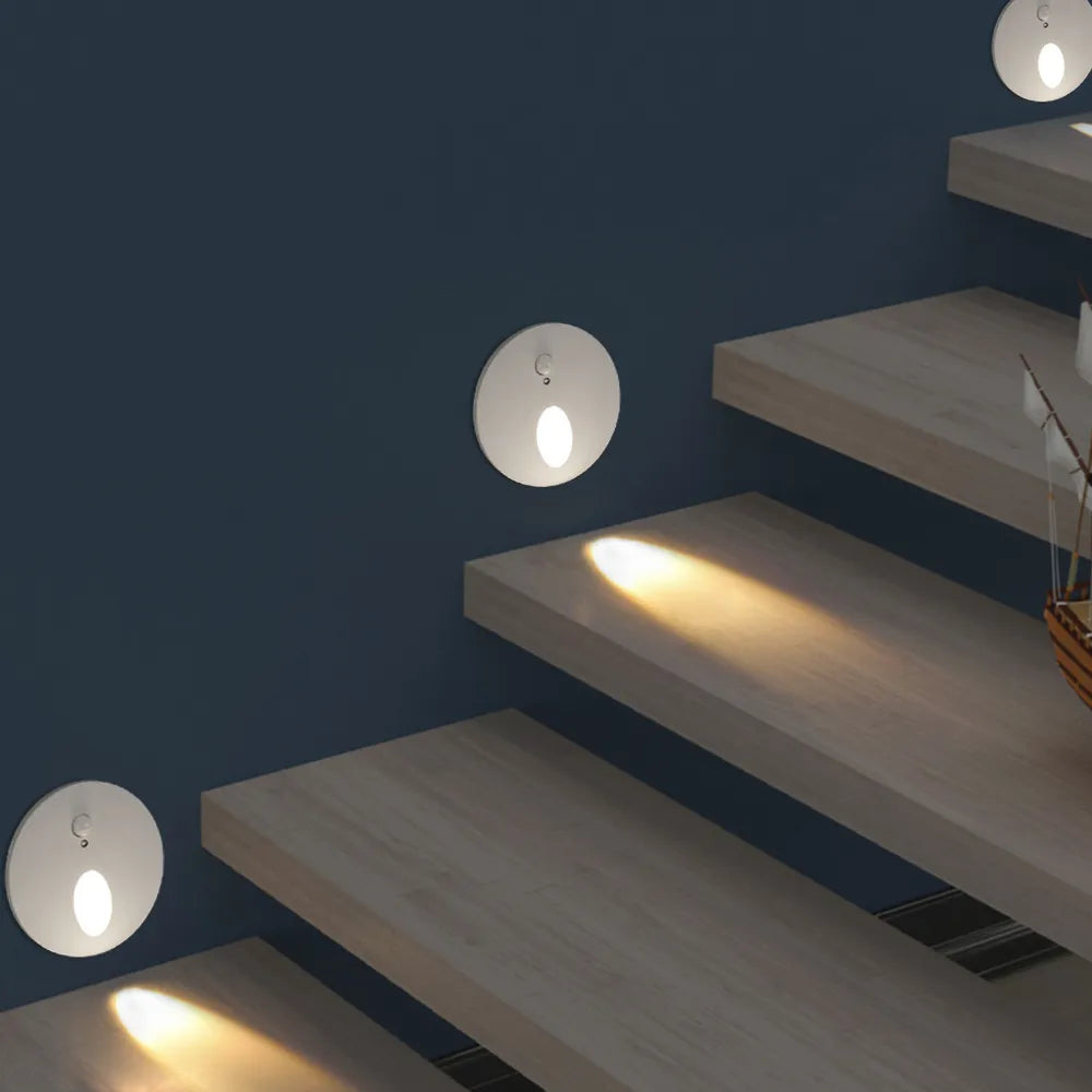 Angelica - Round Motion Sensor Stairway Wall Light