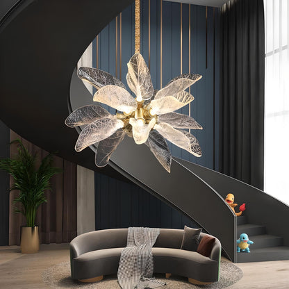 Debbie - Modern Hanging Glass Leaf Petal Ceiling Chandelier