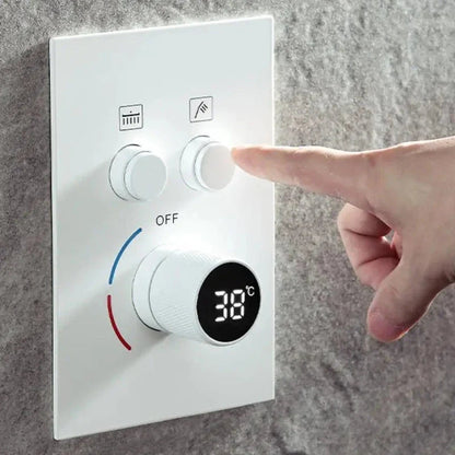 Mcneely - Square Rain Shower Head Set with Handheld Shower