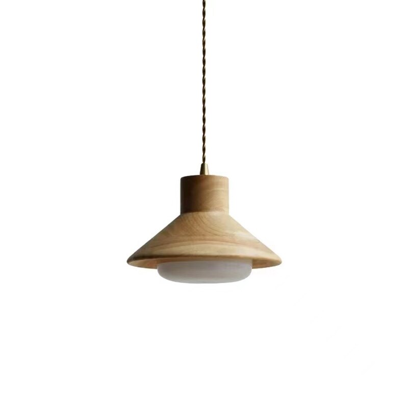 BABIRYE - Wood Cone Adjustable Cord Pendant Ceiling Light