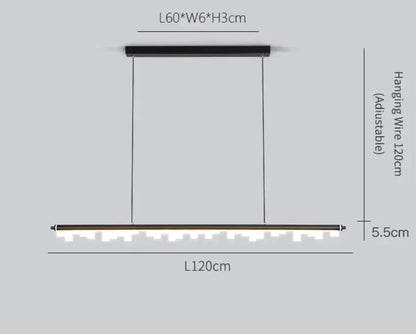 Dronika - Long Bar LED Modern Ceiling Chandelier Light Properties