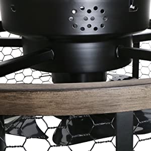 Amalie - Industrial Cage Ceiling Fan Light with Remote Control