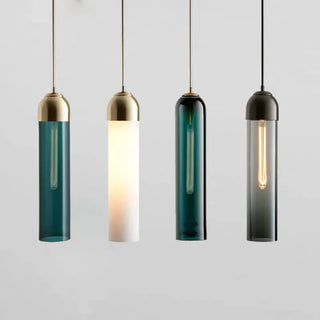 Murillo - Hanging Tube Coloured Glass Ceiling Pendant Light