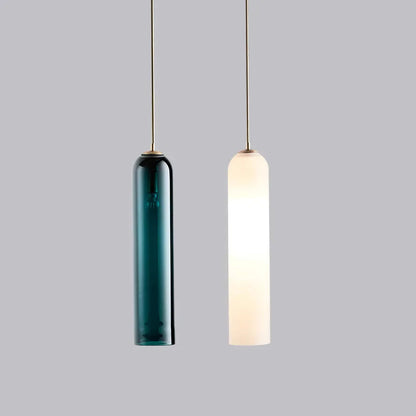 Murillo - Hanging Tube Coloured Glass Ceiling Pendant Light