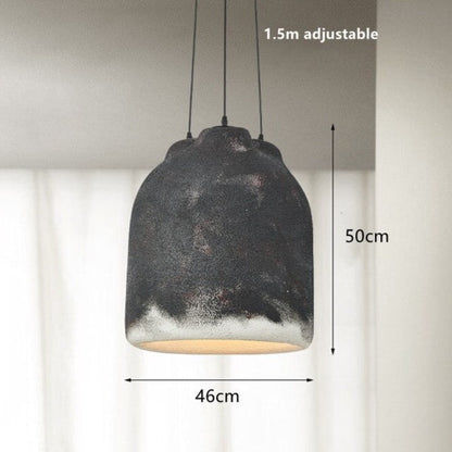 AKOKO - Round Hanging 3 Bulb Natural Modern Ceiling Light