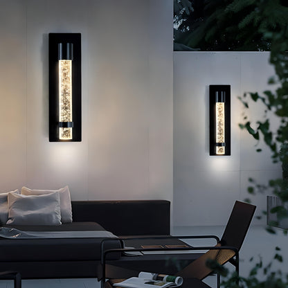 Owyn - Crystal Bubble Black Modern Outdoor Wall Light Bar