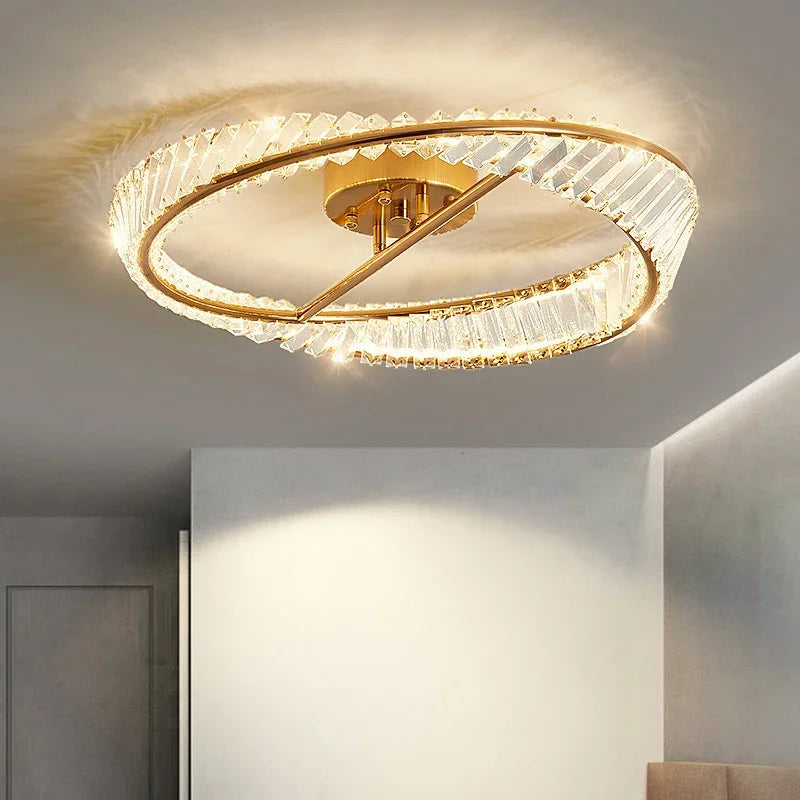 Walsh - Modern LED Round Curved Gold Ceiling Chandelier