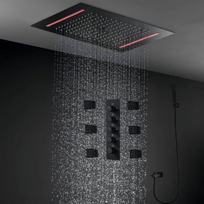 Remy - Rainfall Ceiling Shower Set with Ambient Lighting & Side Jets