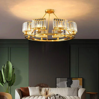 Harper - Gold Crystal Round Hanging Chandelier