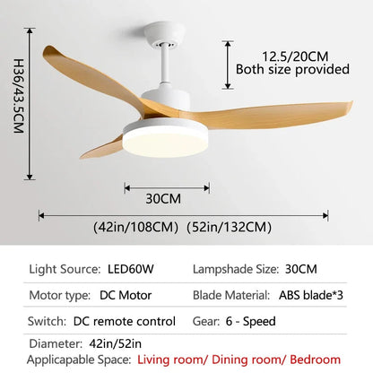 Johana - Modern 3-Blade Ceiling Fan with Integrated Round LED Light
