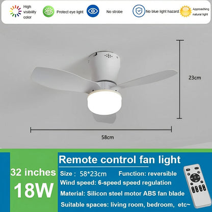 Marlene - Modern Ceiling Fan with Integrated Round Light