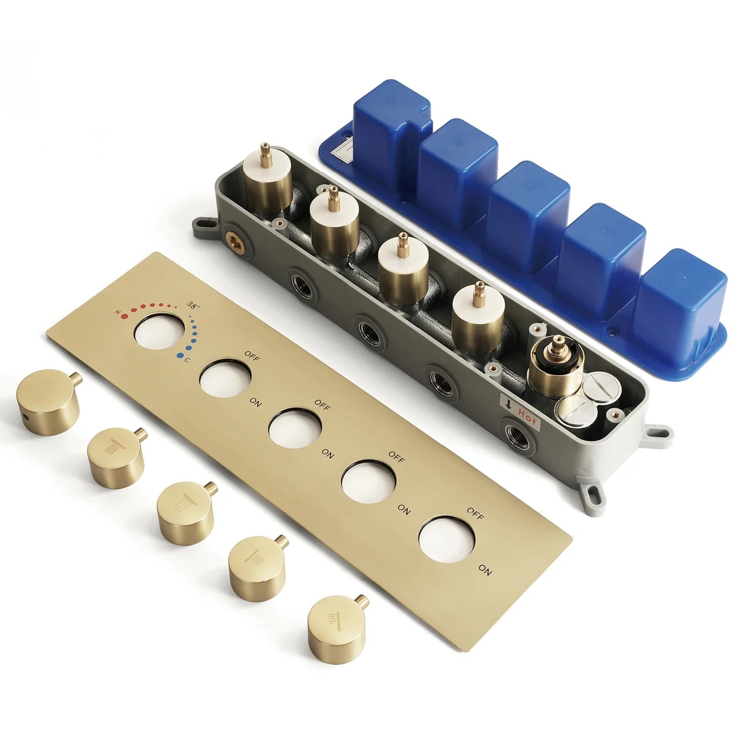 Ochoa - Modern Ceiling Waterfall 16 Inch Head LED Multi Function with Handheld Mini Sprayer