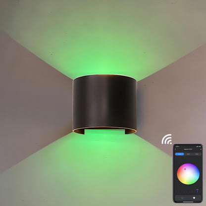 Albus - Semicircle Waterproof Black Outdoor RGB APP Controlled Wall Light