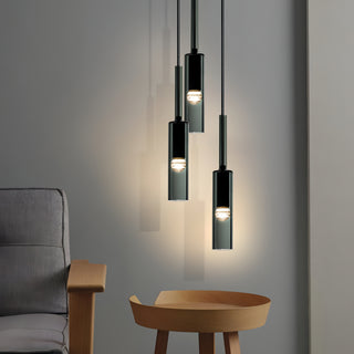 Dariel - Coloured Glass Round Tube Hanging Pendant Ceiling Light