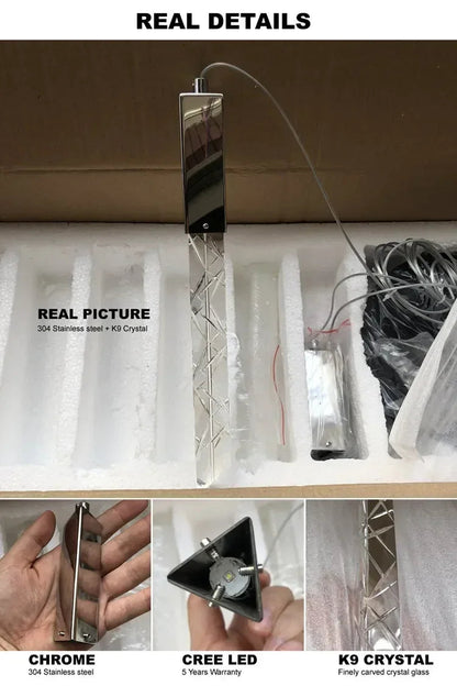 Tristan - Modern LED Transparent Long Bar Hanging Chandelier