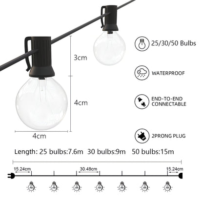 Aria - Outdoor Bulb String Lights 25FT/30FT/50FT