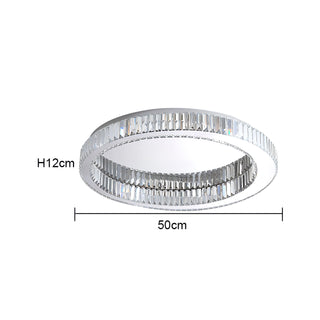 Mac - Crystal Glass Round Modern Semi-Flush Ceiling Light Chandelier