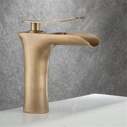 Nautica - Antique Brass Waterfall Hot/Cold Mixer Basin Tap