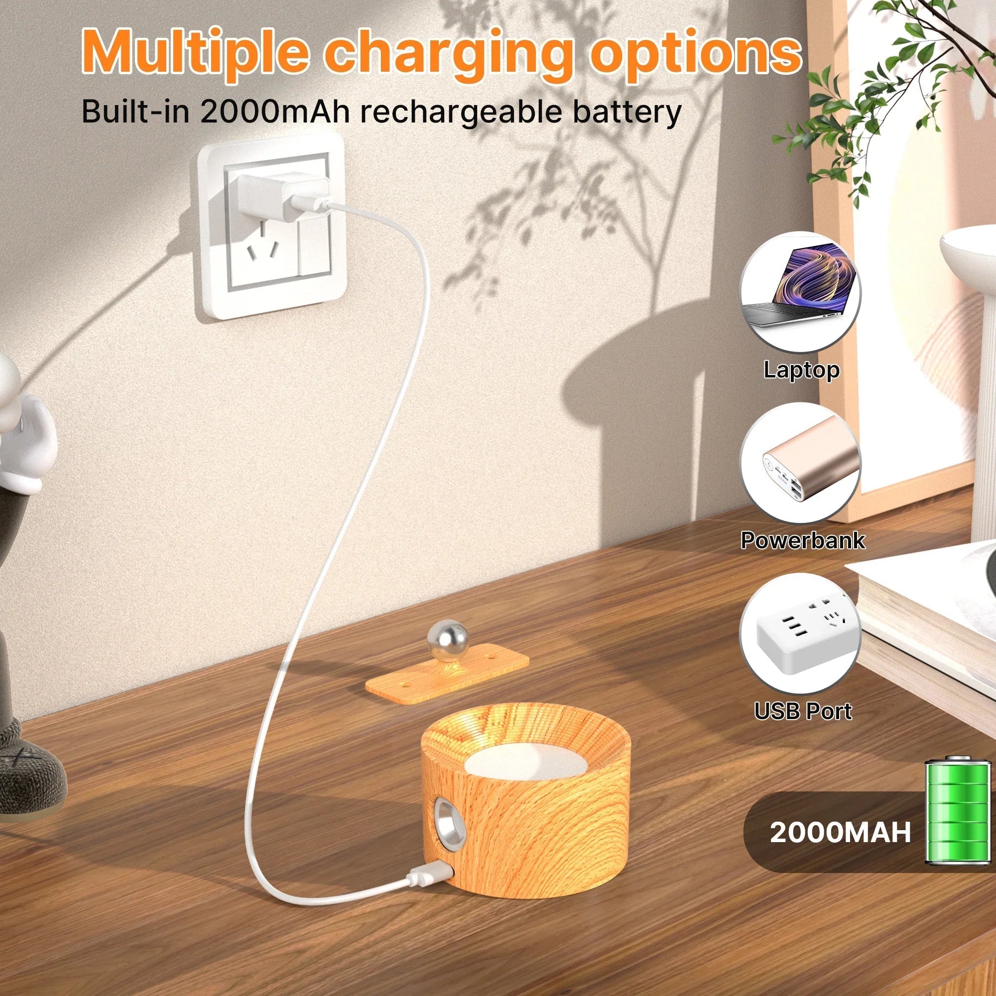 Ruzan - LED Battery Wall lights with 3 Brightness & Colour Modes