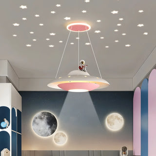 Jaleel - Children's Room Astronaut UFO Hanging Ceiling Light