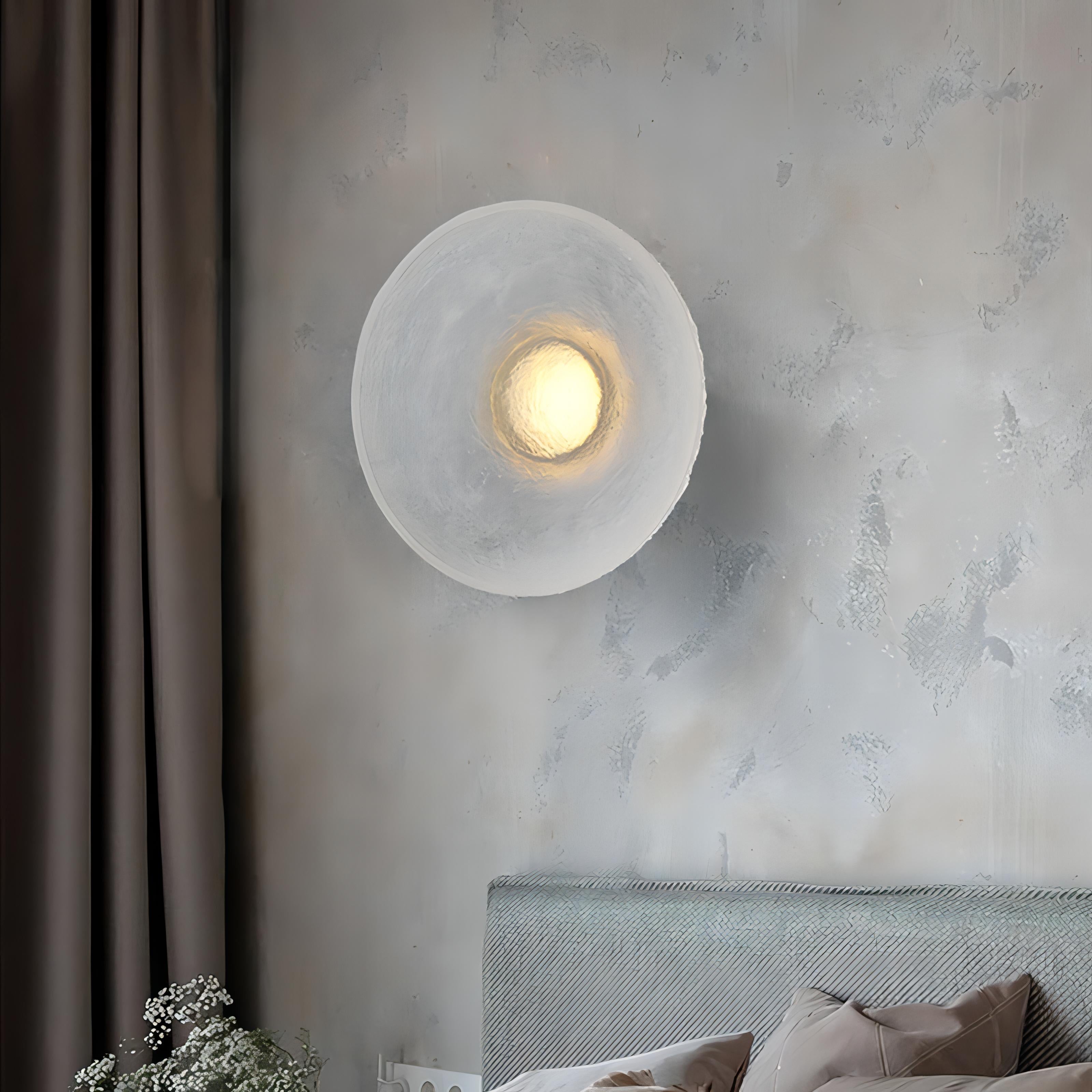 Arbella - Postmodern Round Transparent Dish Glass Wall Light