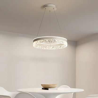Zaira - Modern Crystal Glass Striped Circular Hanging Ceiling Light Chandelier