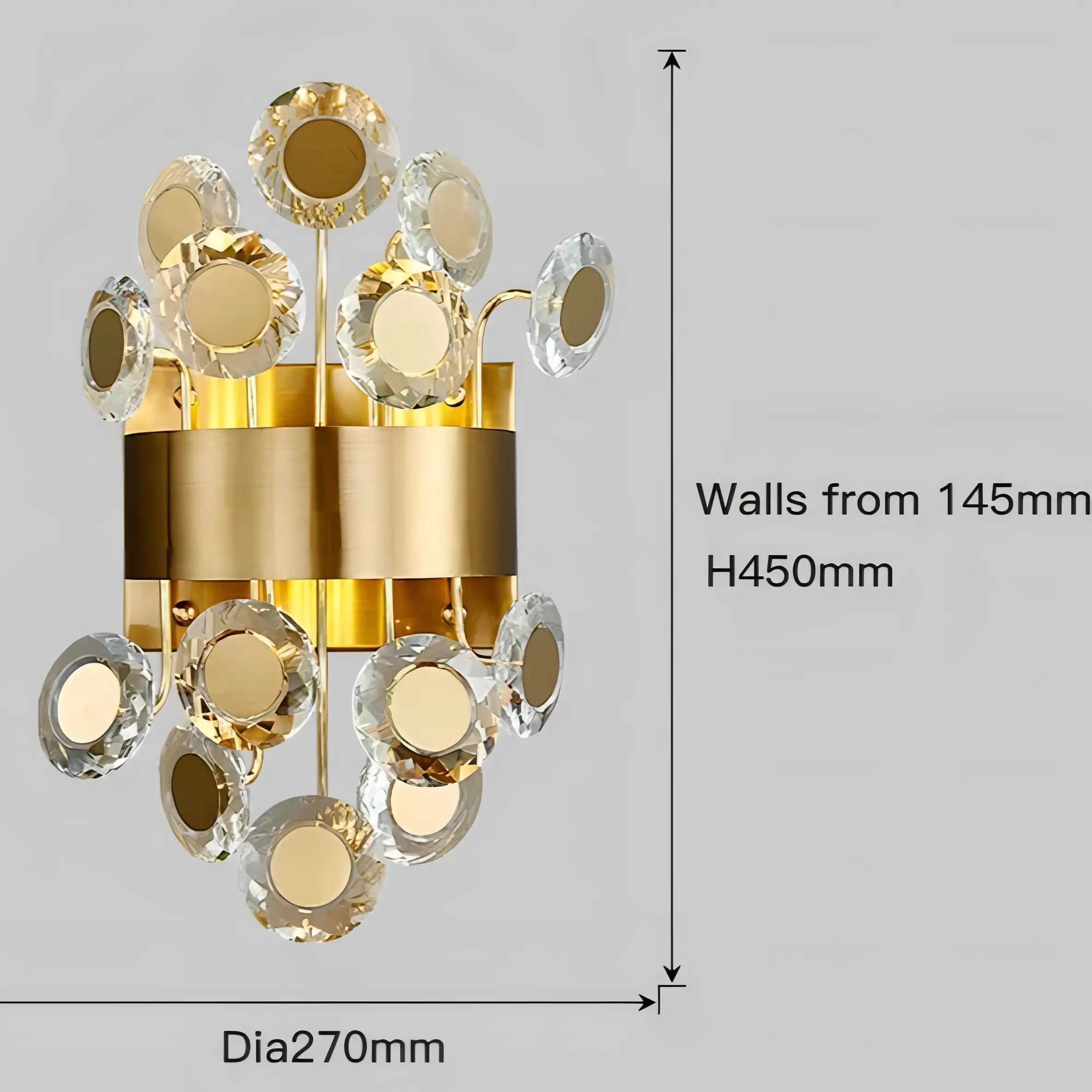 Meri - Modern Gold Crystal Wall Lamps