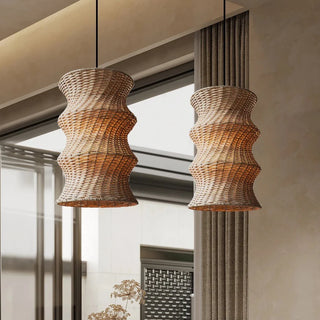 Giana - Woven Japanese Style Bamboo Retro Hanging Ceiling Light