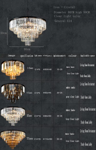 Arturo - Tapered Tiered Crystal Hanging Chandelier