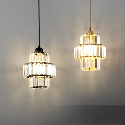 Fernanda - Round Tiered Glass Crystal Ceiling Pendant Light