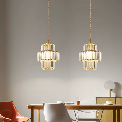 Fernanda - Round Tiered Glass Crystal Ceiling Pendant Light