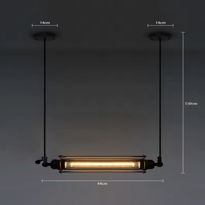 Edwin - Industrial Black Retro Hanging Light Bar