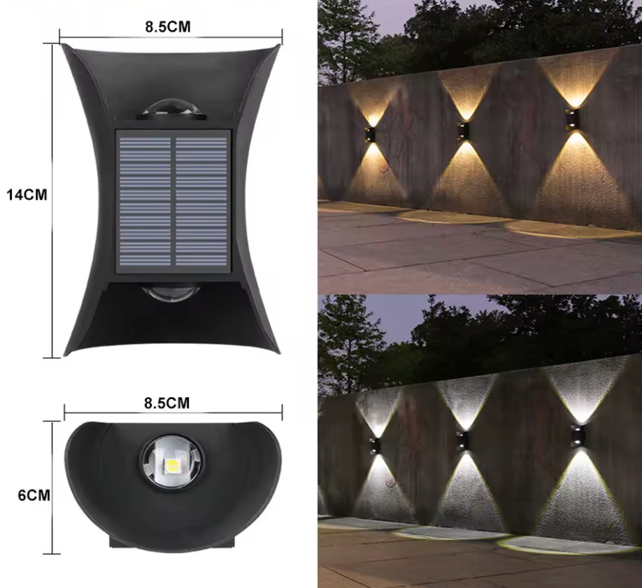 Abay - IP65 Solar Powered Up/Down LED Outdoor Wall Light