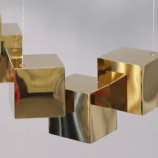 Leon - Modern Gold Square Hanging Ceiling Chandelier