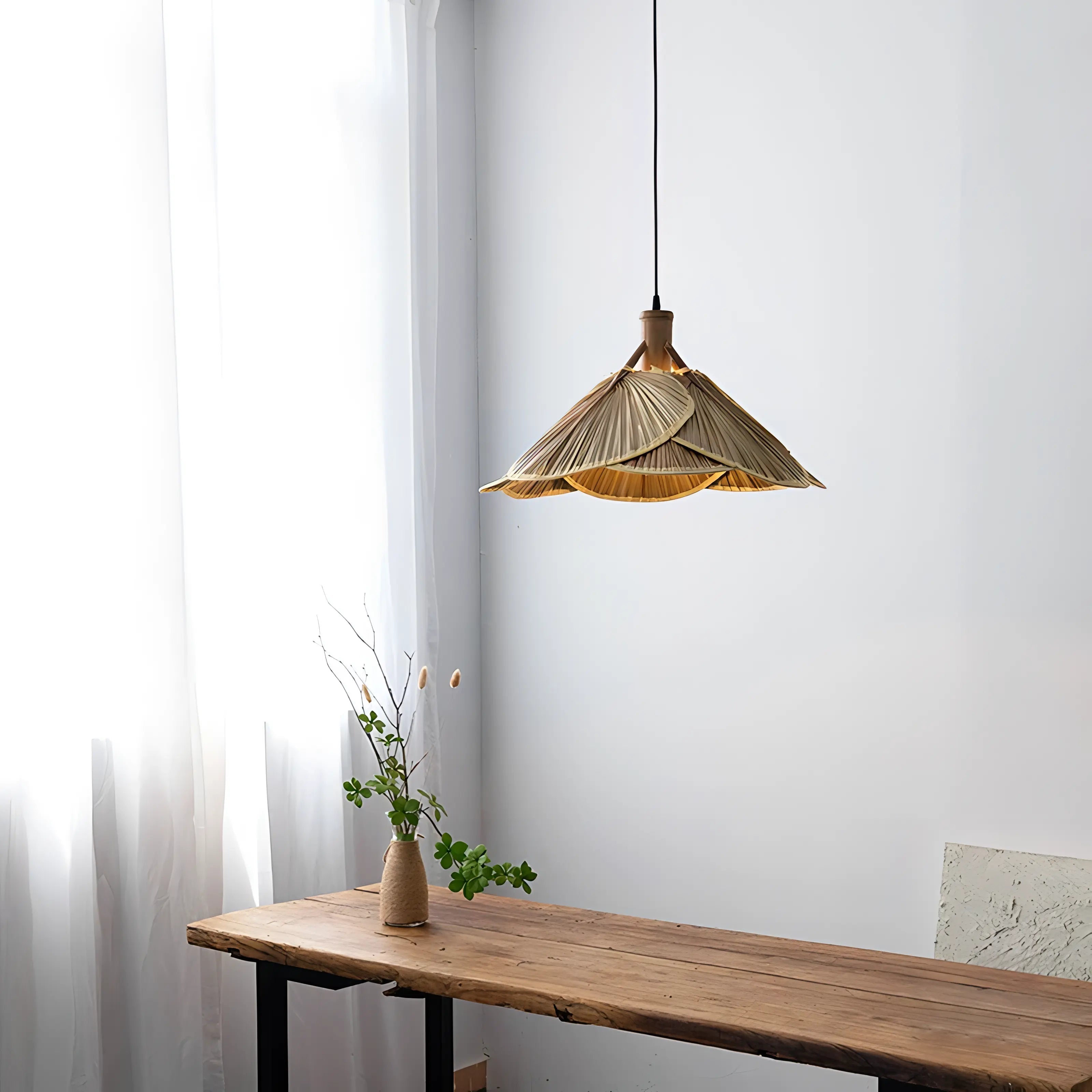 Homan - Handmade Leaf Bamboo Pendant Ceiling Light