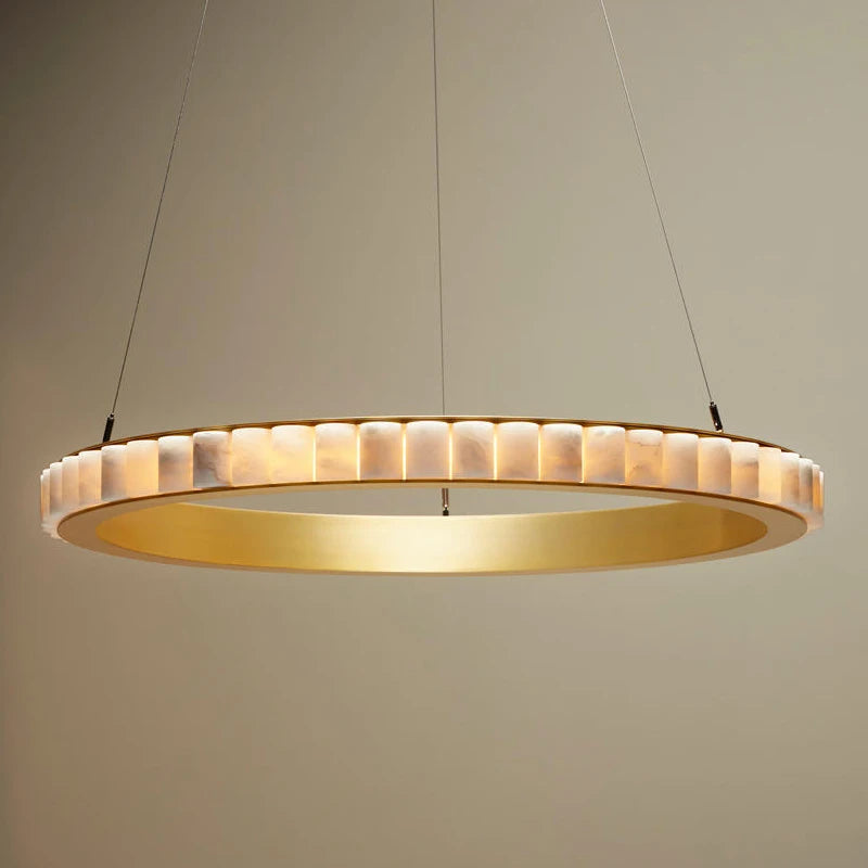 Millie - LED Round Marble Hanging Pendant Light