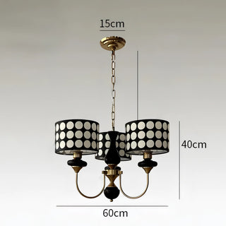 Onesimo - Abstract Polka Dot Black Gold Hanging Ceiling Light Chandelier