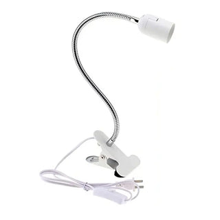 Cardoza - Black White Plug in Clip, Screw Bulb Desk Light with On/Off Switch