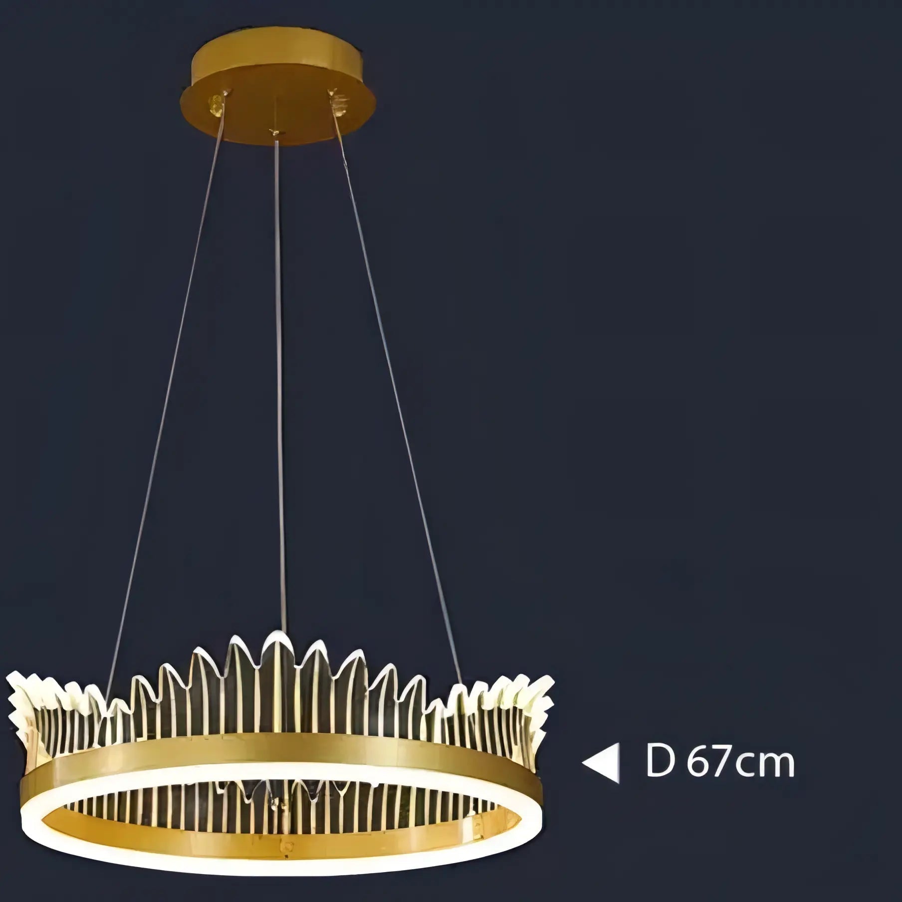 Rory - Hanging Curved Transparent Leaf Gold Ceiling Chandelier