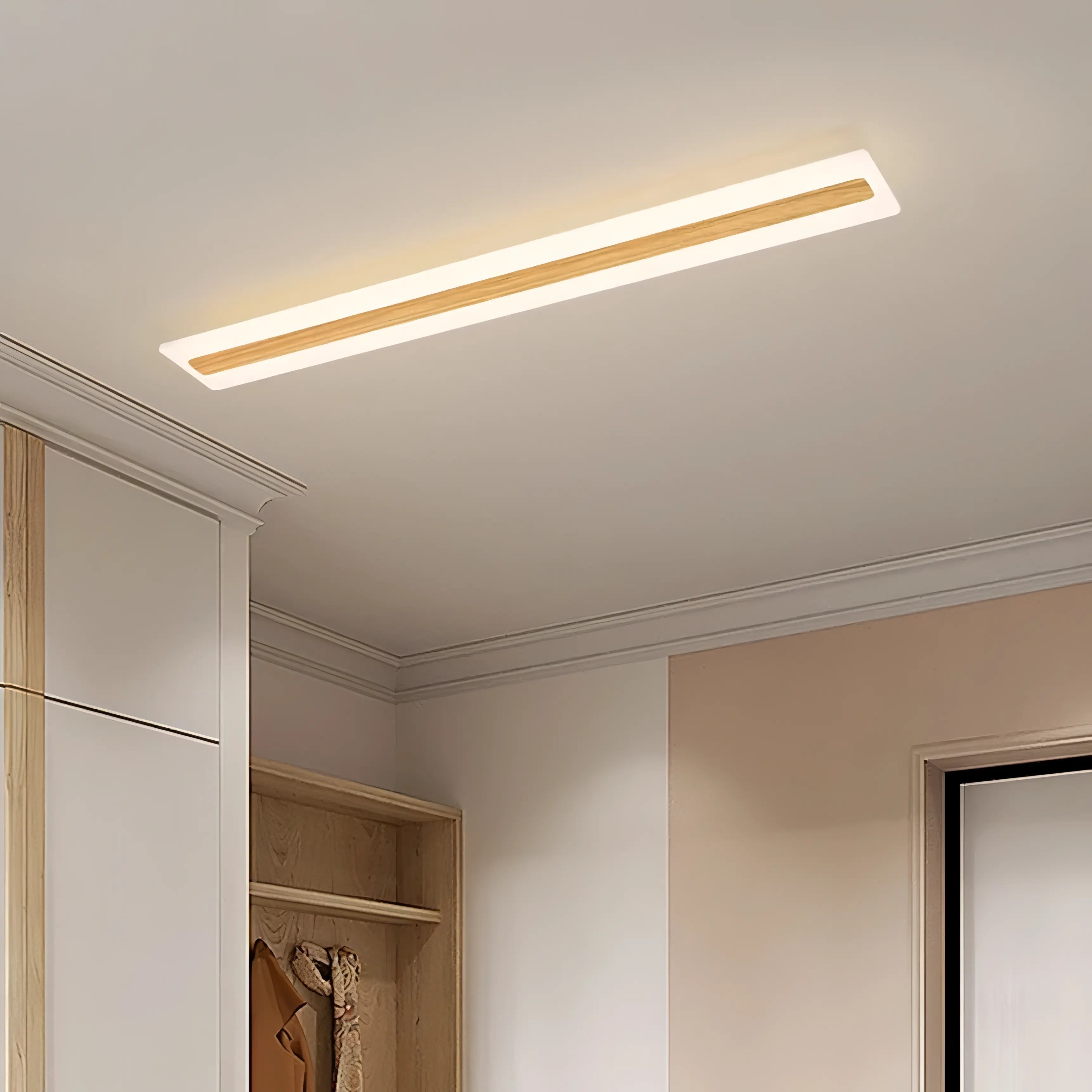 Paola - Wooden LED Modern Rectangular Ceiling Light Bar