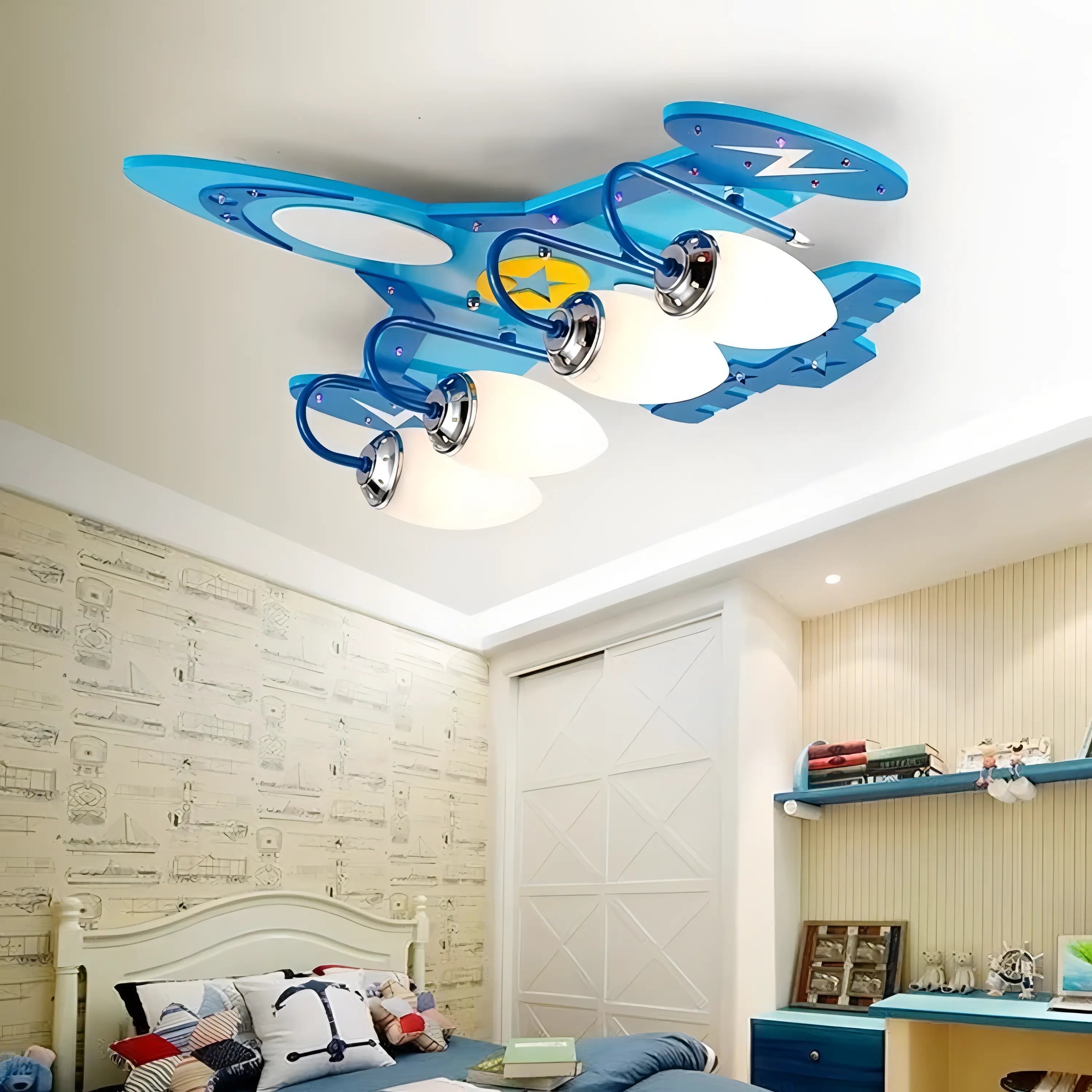 Holguin - LED Aeroplane Hanging Children's Ceiling Light